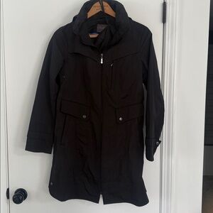 Cole Haan Black Packable Trench Rain Coat Small